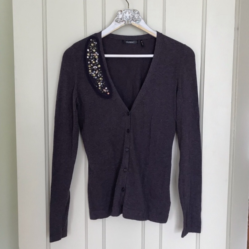 Daisy Fuentes Lilac Sequin Cardigan